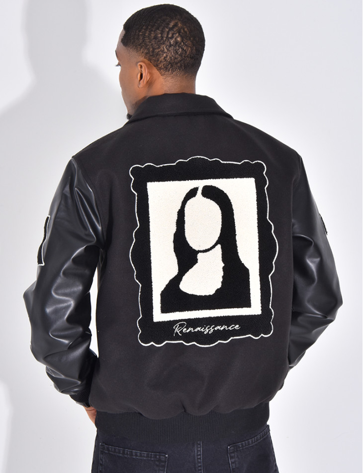 Veste bi-matière avec arc de triomphe