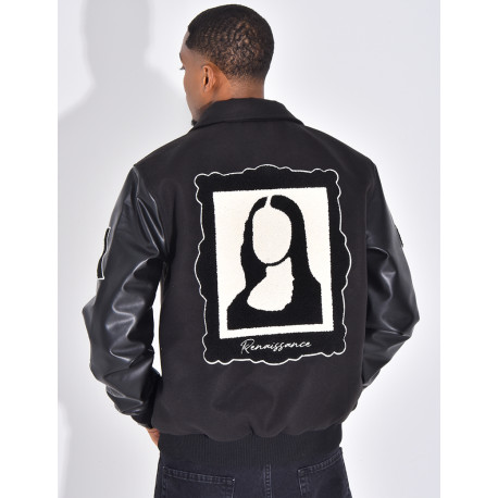 Veste bi-matière avec arc de triomphe