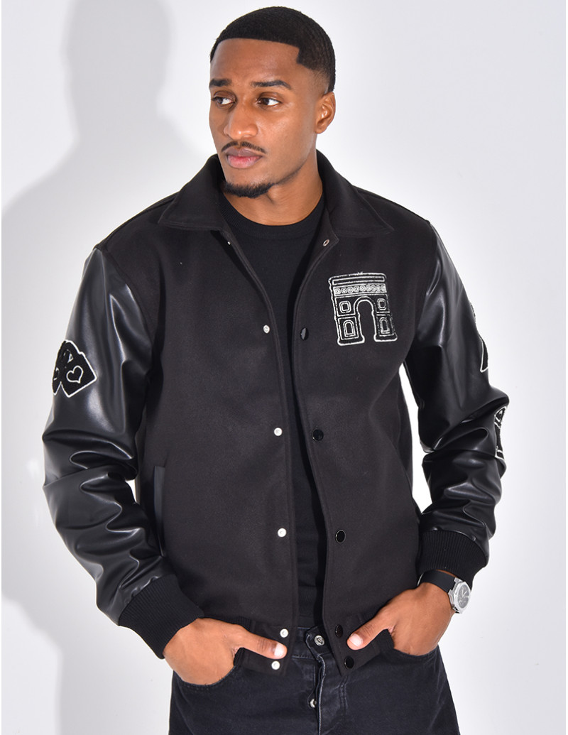 Veste bi-matière avec arc...