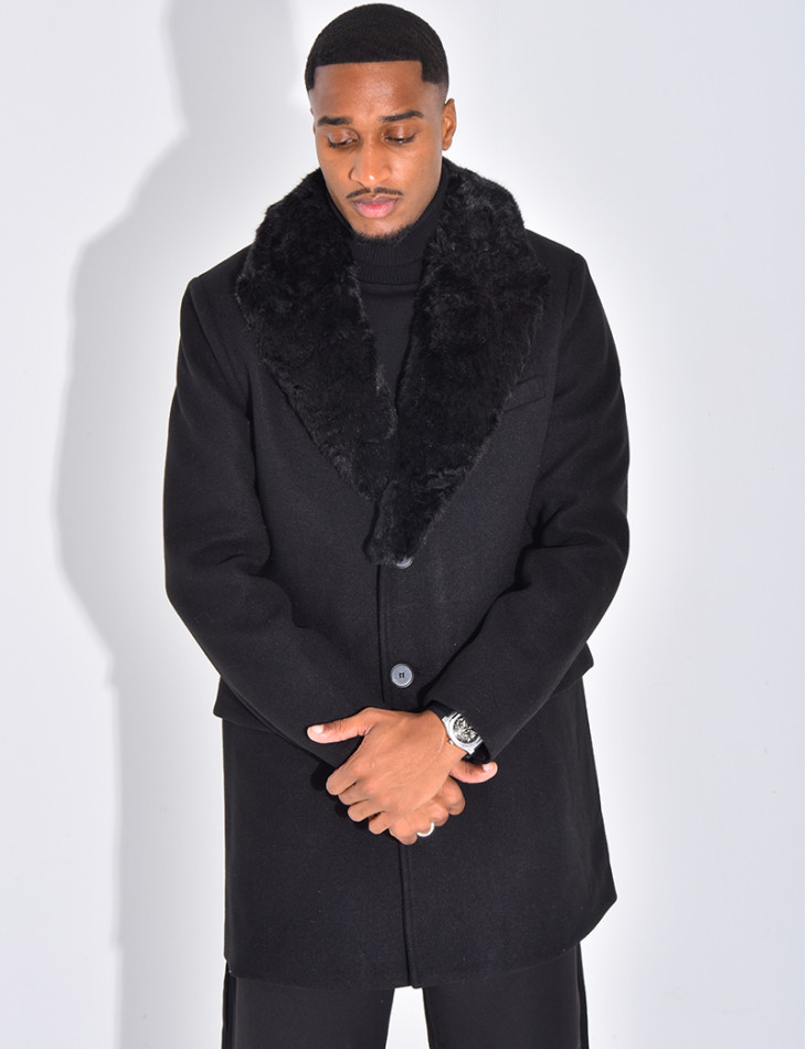 Manteau col en fourrure