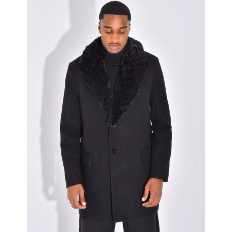 Manteau col en fourrure
