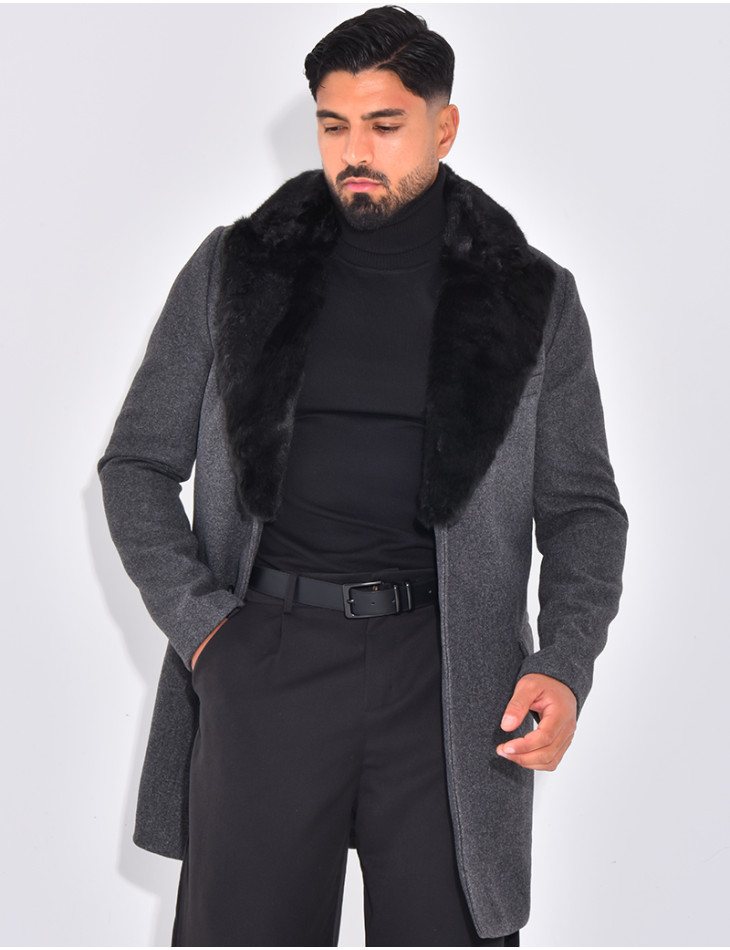 Manteau col en fourrure