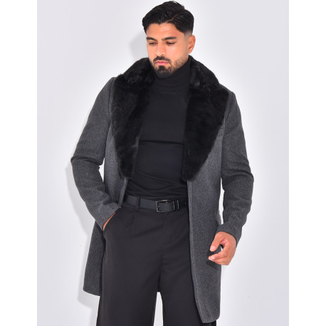 Manteau col en fourrure