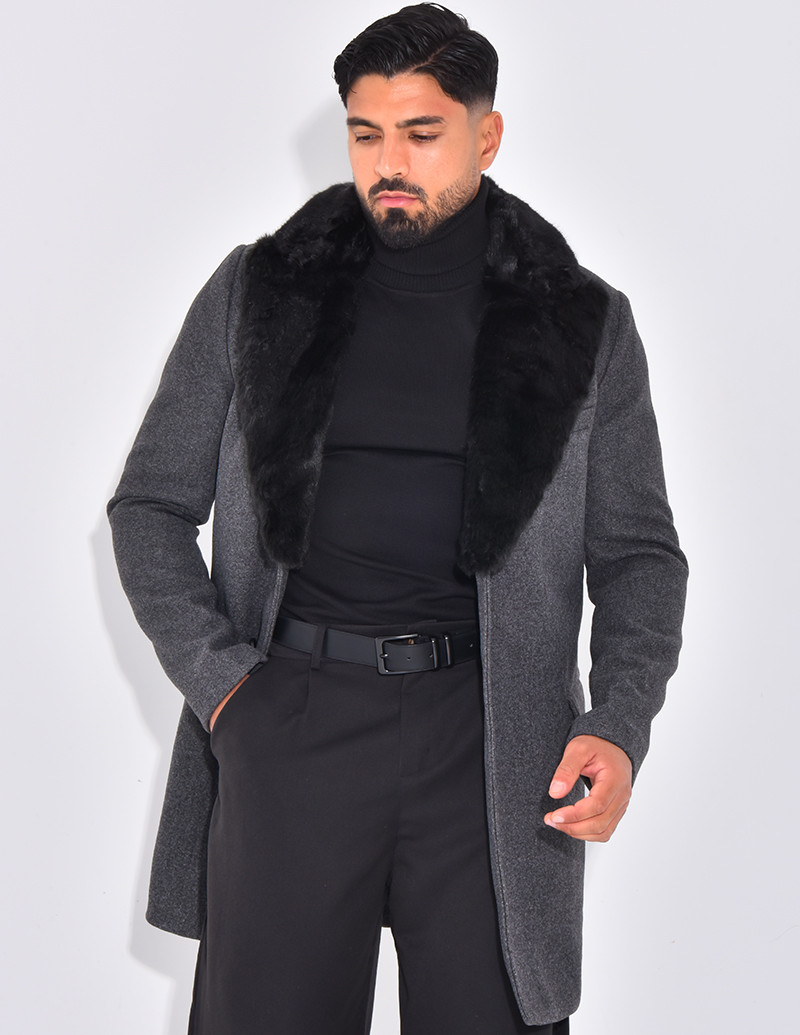 Manteau col en fourrure