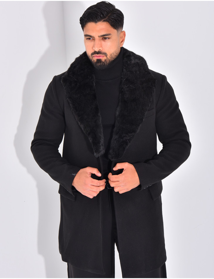 Manteau col en fourrure