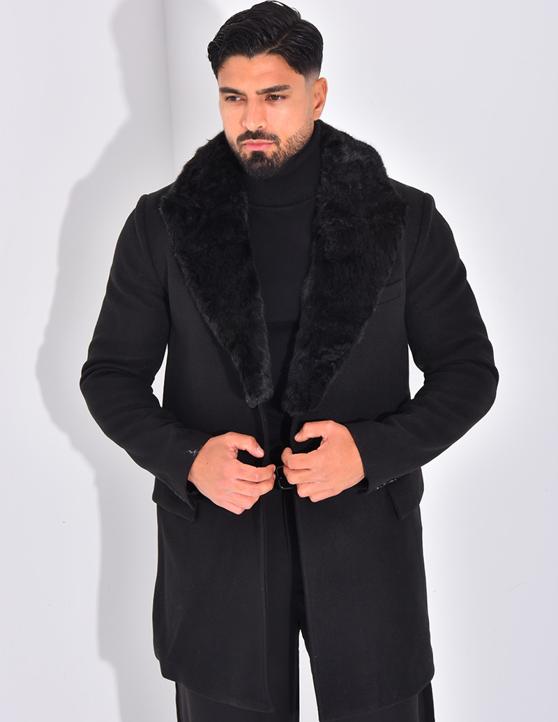 Manteau col en fourrure