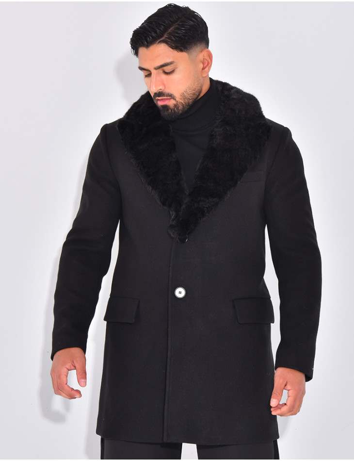 Manteau col en fourrure