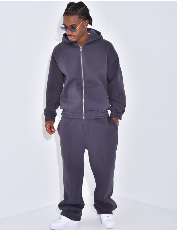 Ensemble molletonné pantalon et veste à capuche