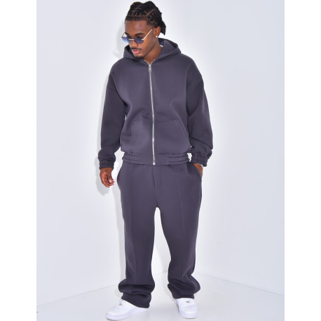 Ensemble molletonné pantalon et veste à capuche