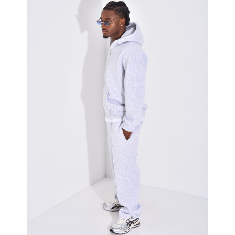 Ensemble molletonné pantalon et veste à capuche