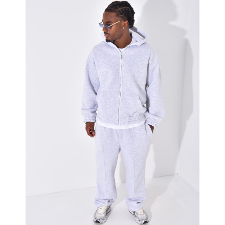 Ensemble molletonné pantalon et veste à capuche