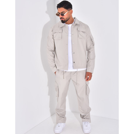 Ensemble cargo à poches pantalon et veste
