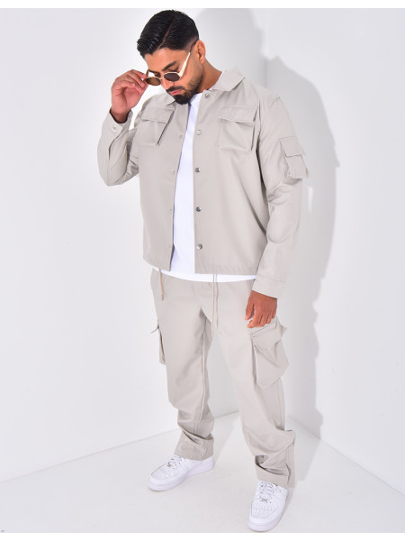 Ensemble cargo à poches pantalon et veste