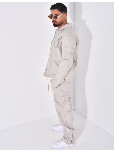 Ensemble cargo à poches pantalon et veste