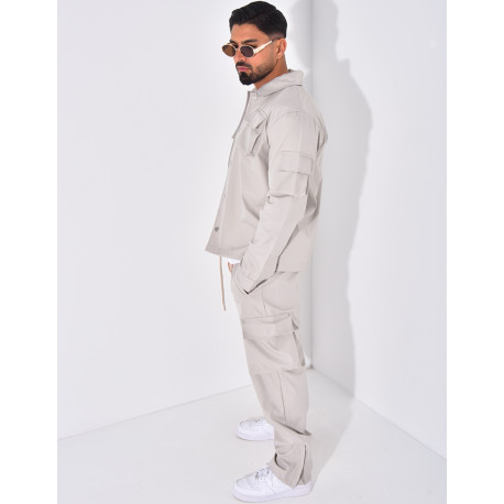 Ensemble cargo à poches pantalon et veste