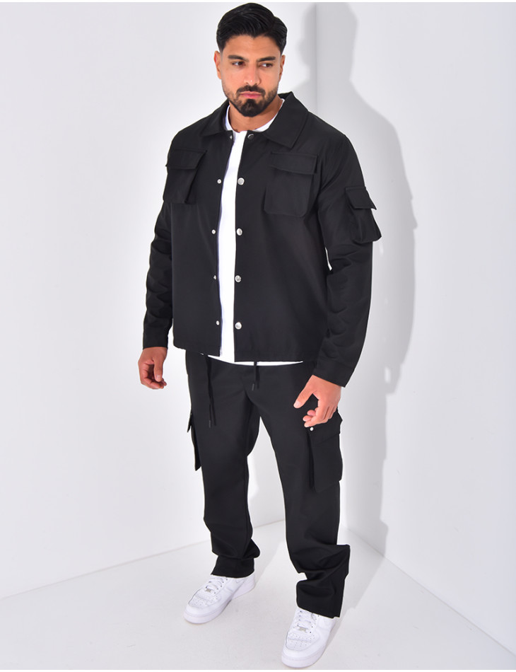 Ensemble cargo à poches pantalon et veste