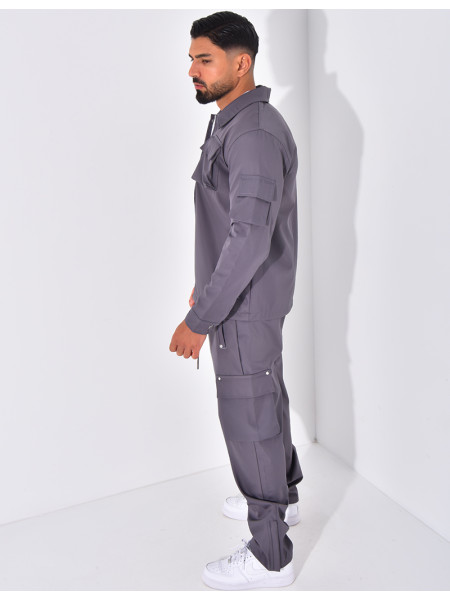 Ensemble cargo à poches pantalon et veste