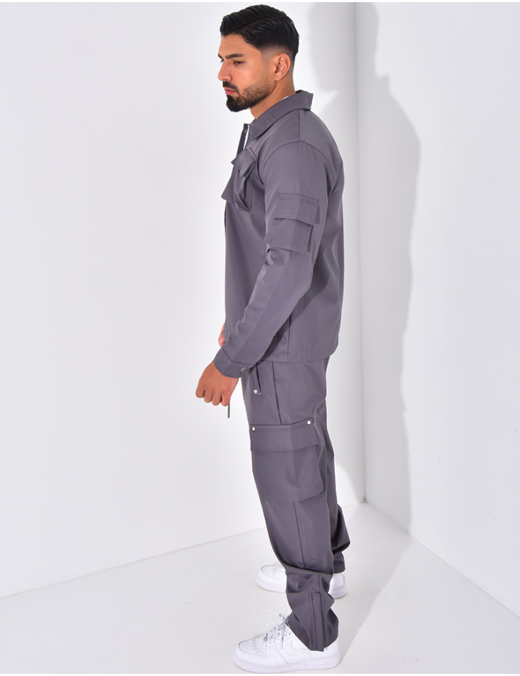 Ensemble cargo à poches pantalon et veste