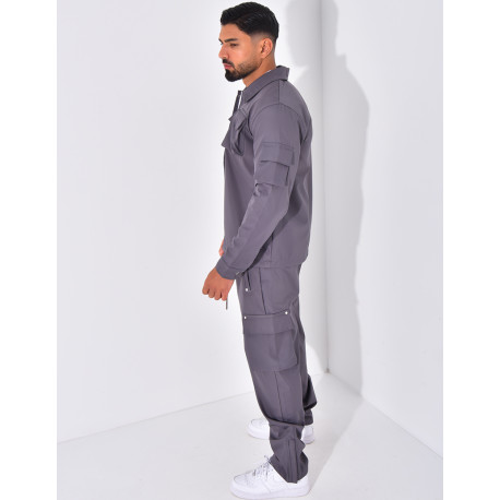 Ensemble cargo à poches pantalon et veste