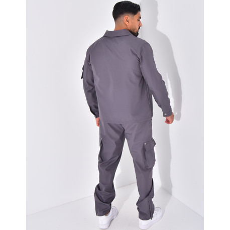Ensemble cargo à poches pantalon et veste