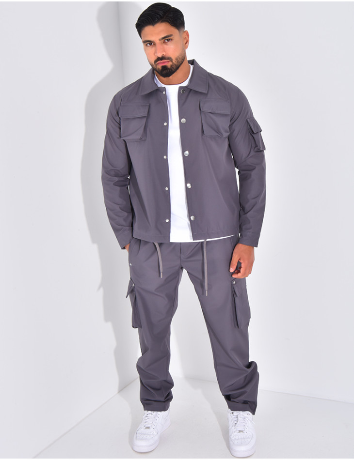 Ensemble cargo à poches pantalon et veste