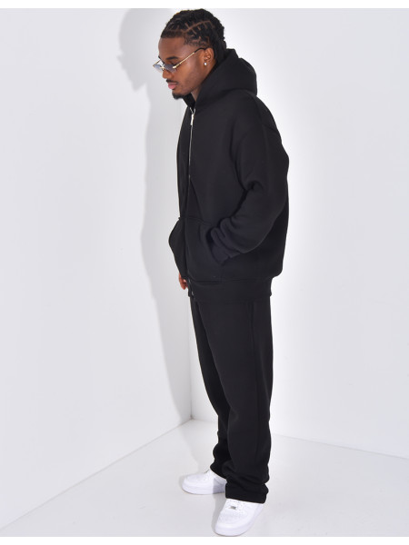 Ensemble de jogging uni pantalon et veste à capuche