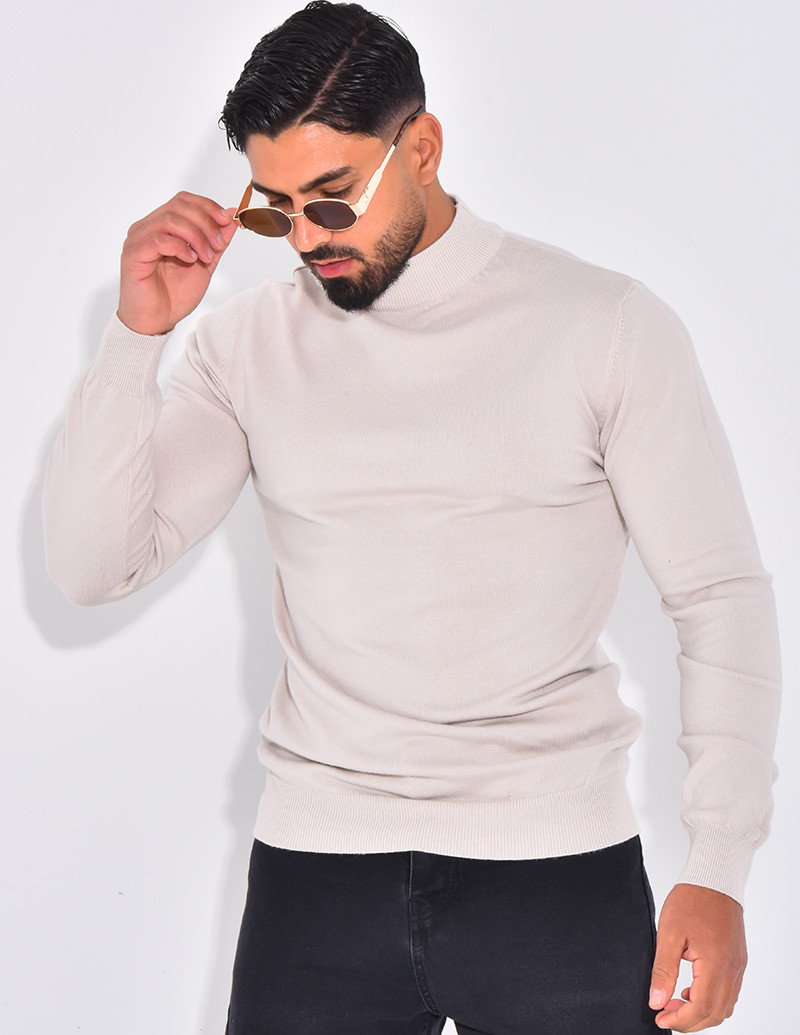 Pull fin col montant