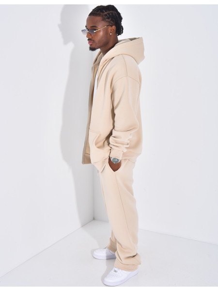 Ensemble de jogging uni pantalon et veste à capuche