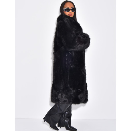 Langer Oversize-Mantel aus Kunstfell
