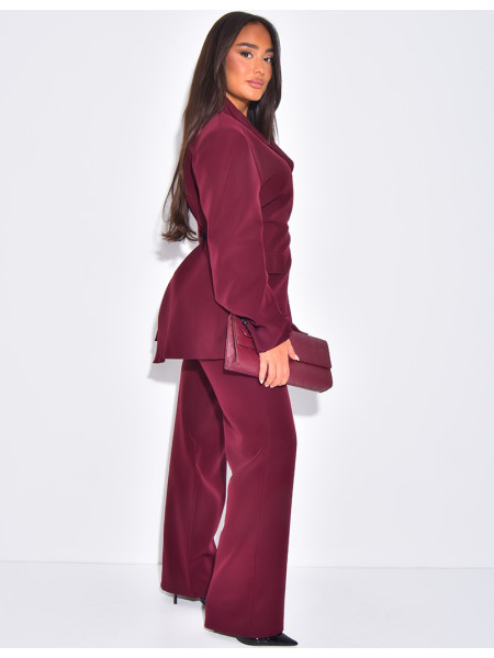2-piece set with fitted or oversized blazer and straight-leg trousers
