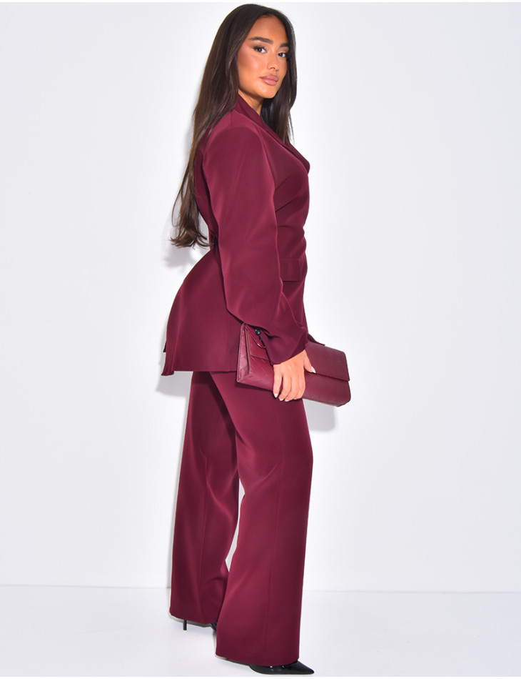 2-piece set with fitted or oversized blazer and straight-leg trousers