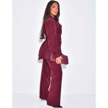 2-piece set with fitted or oversized blazer and straight-leg trousers