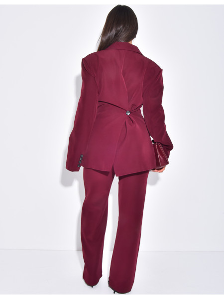 2-piece set with fitted or oversized blazer and straight-leg trousers