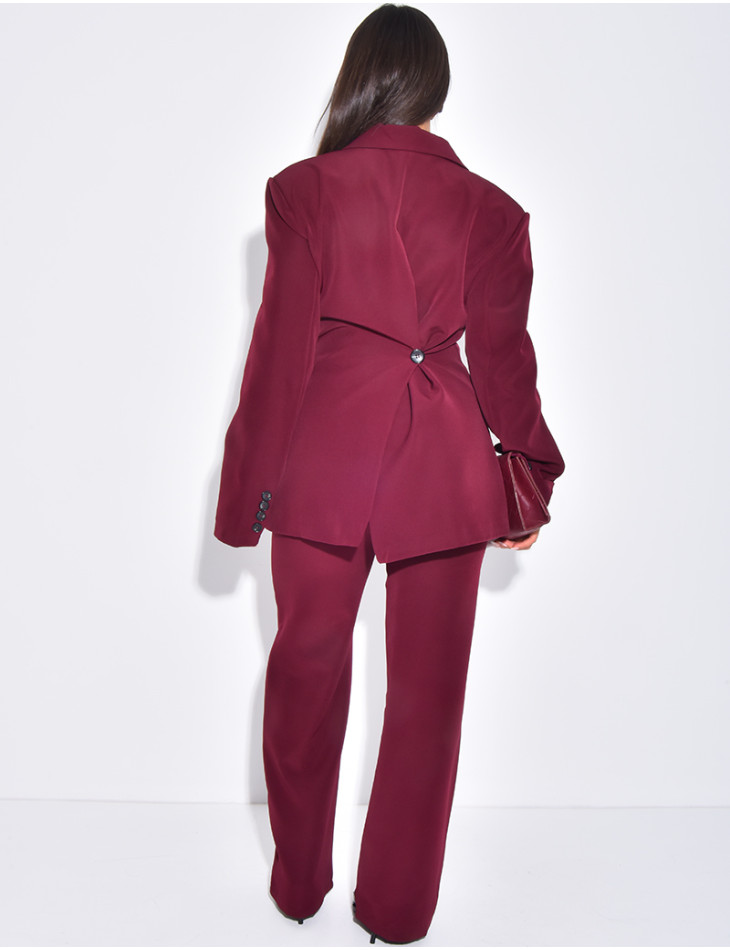 2-piece set with fitted or oversized blazer and straight-leg trousers