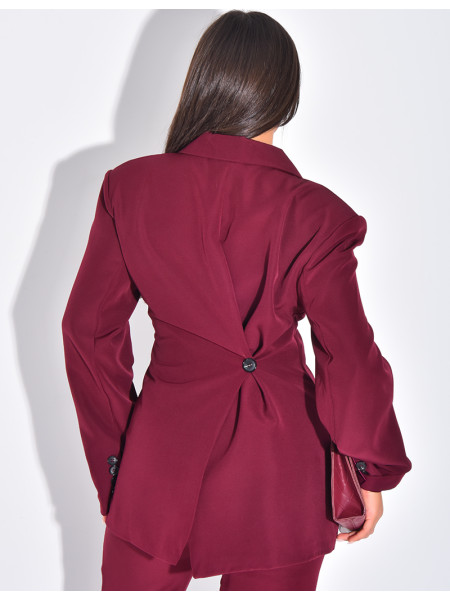 2-piece set with fitted or oversized blazer and straight-leg trousers