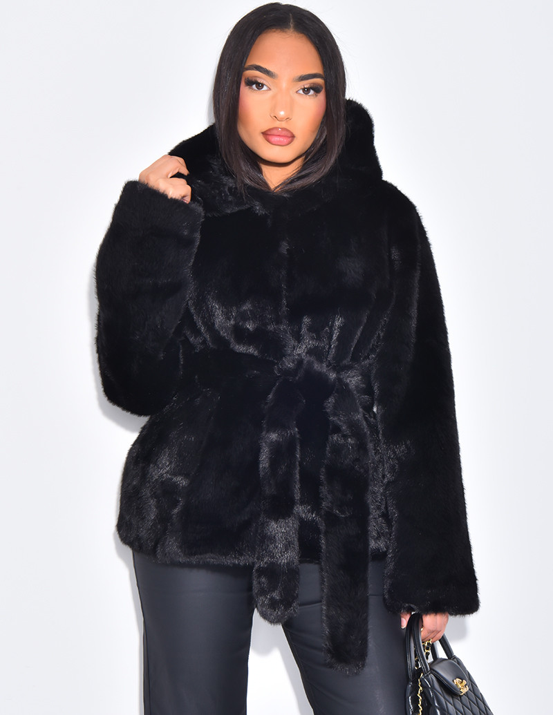 Manteau court en fausse...