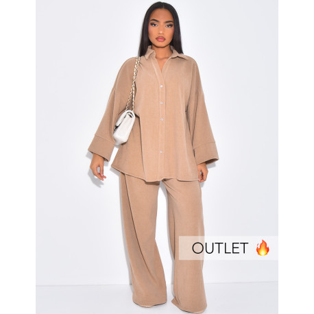 Set aus Hemd mit 3/4-Ärmeln und gerader Hose