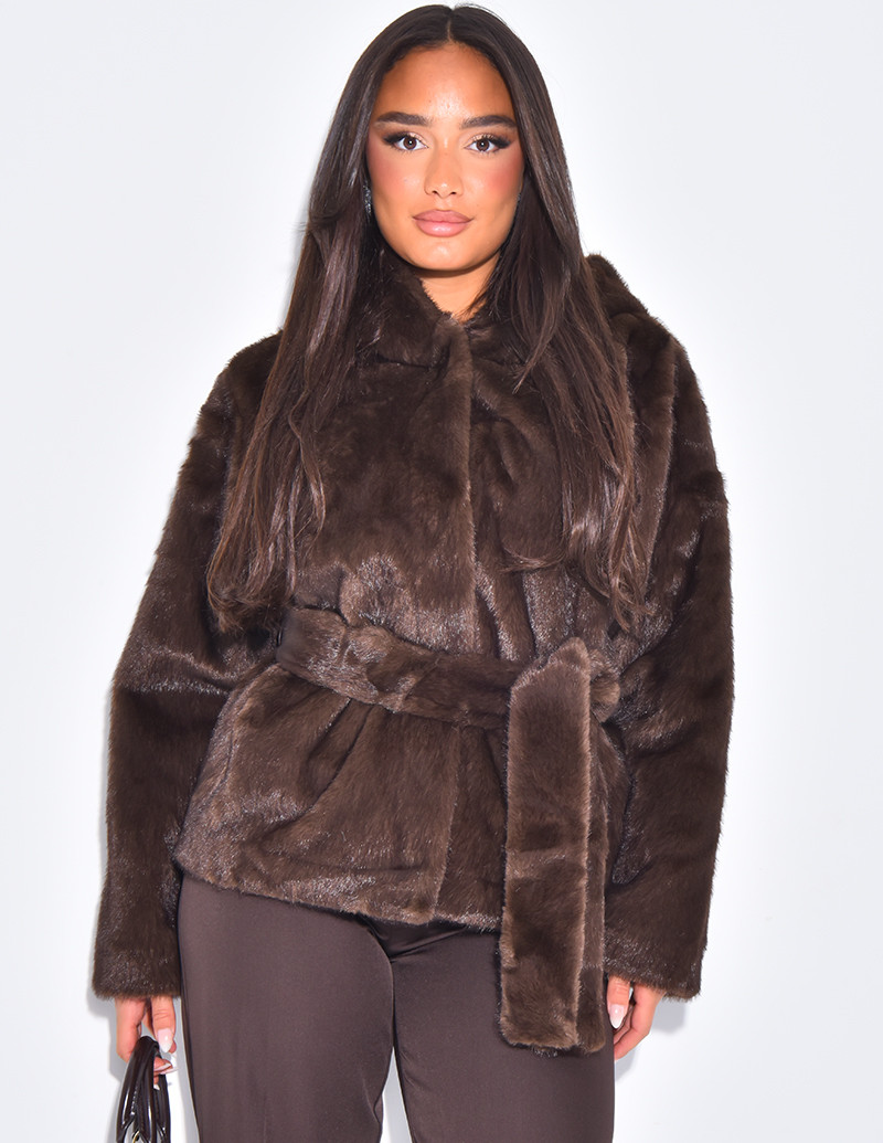 Manteau court en fausse...