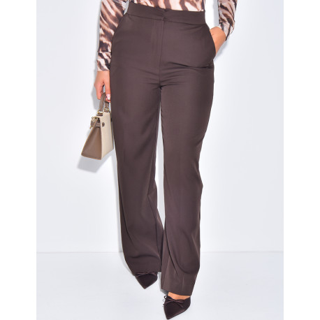 Gerade geschnittene Anzughose mit Melange-Effekt