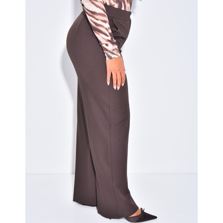 Gerade geschnittene Anzughose mit Melange-Effekt