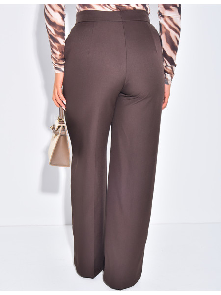 Gerade geschnittene Anzughose mit Melange-Effekt