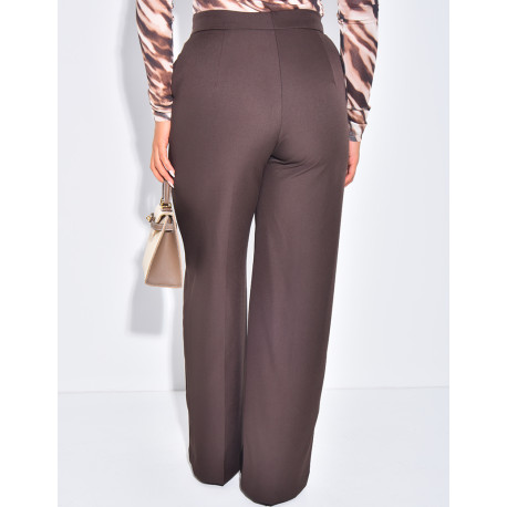 Gerade geschnittene Anzughose mit Melange-Effekt