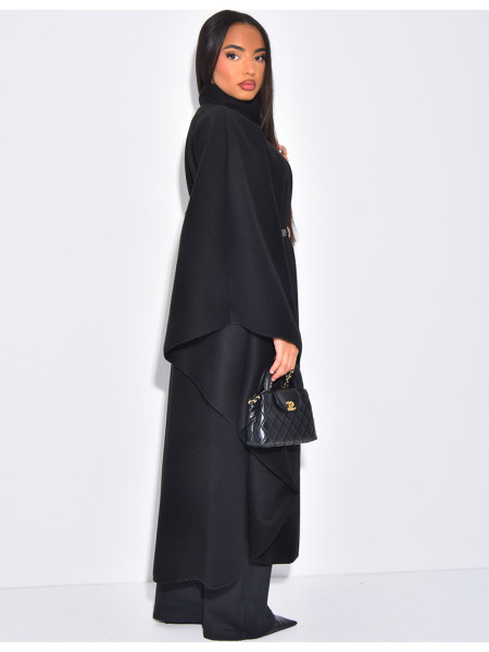 Cape longue en feutrine à ceinture à la taille