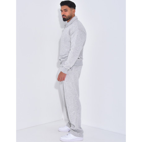 Ensemble de jogging pantalon et sweat à col zippé