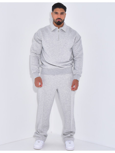Ensemble de jogging pantalon et sweat à col zippé