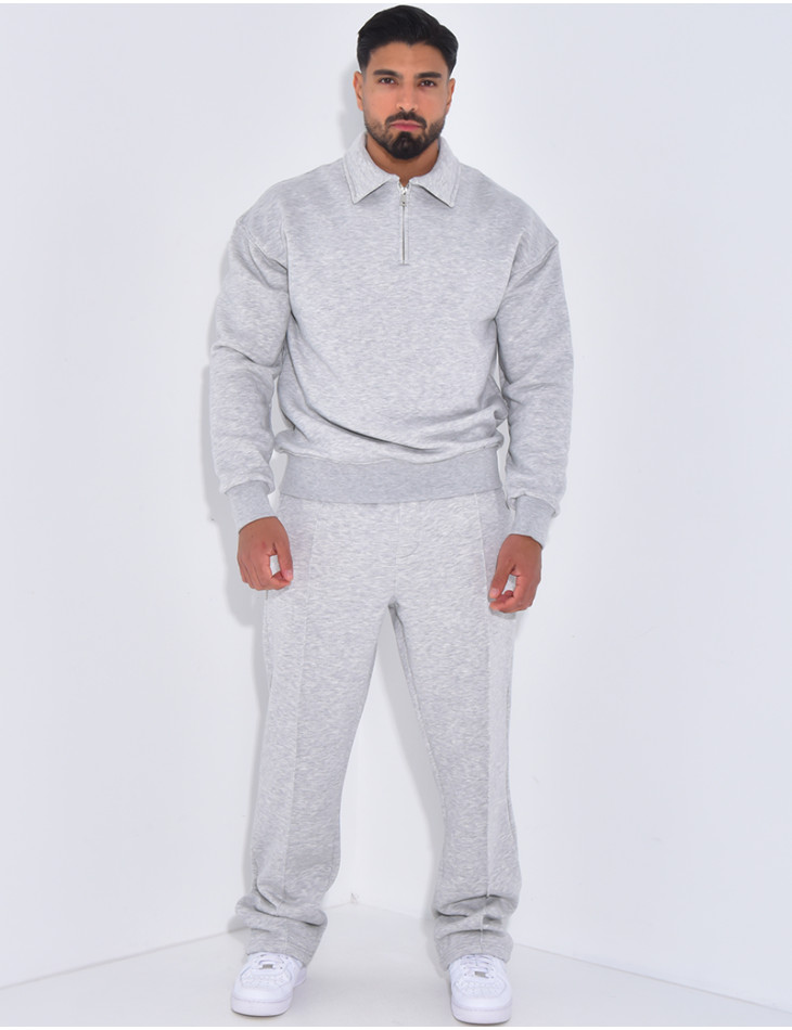 Ensemble de jogging pantalon et sweat à col zippé
