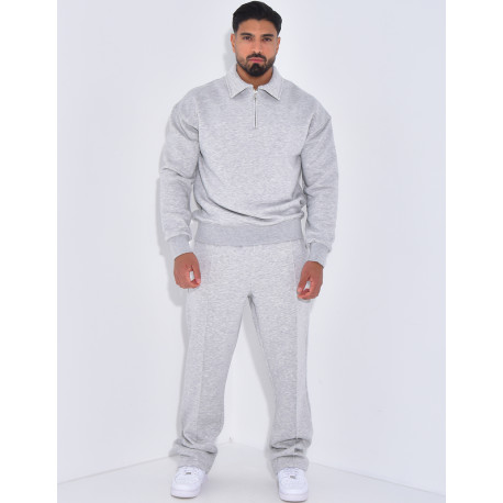 Ensemble de jogging pantalon et sweat à col zippé