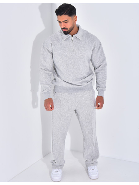 Ensemble de jogging pantalon et sweat à col zippé