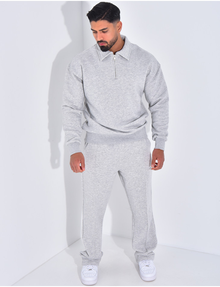 Ensemble de jogging pantalon et sweat à col zippé