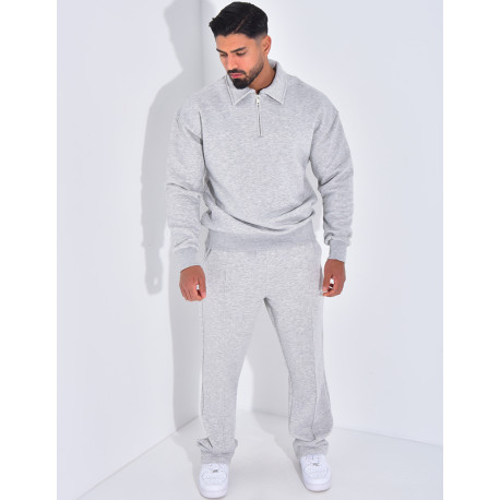 Ensemble de jogging pantalon et sweat à col zippé